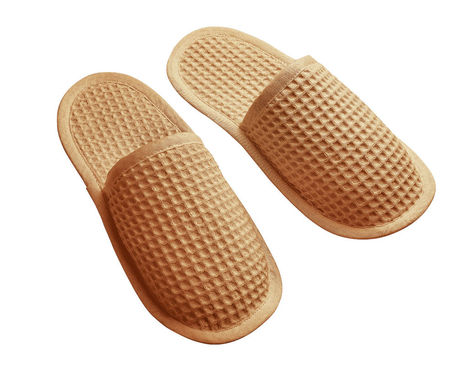 Stoff Slipper aus reiner Bio-Baumwolle Waffelpikee in Papaya Orange von Cotonea