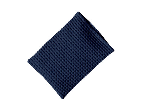 Waffelpikee-Waschhandschuh aus Bio-Baumwolle von Cotonea in Azurblau