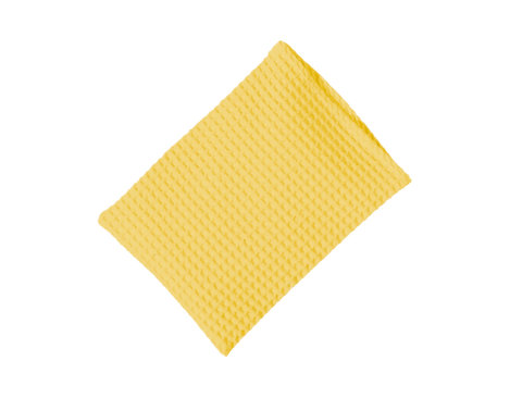 Waffelpikee-Waschhandschuh aus Bio-Baumwolle von Cotonea in Gelb