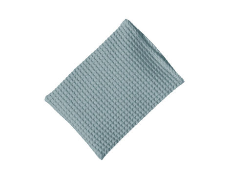Waffelpikee-Waschhandschuh aus Bio-Baumwolle von Cotonea in Karibik Blau