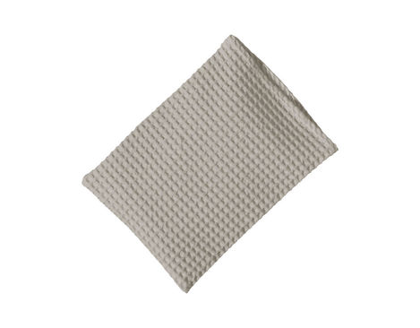 Waffelpikee-Waschhandschuh aus Bio-Baumwolle von Cotonea in Leinen Grau