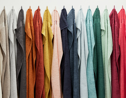 Kollektion an Bio Frottier Handtüchern in einer breiten Palette an Farben