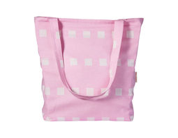 Bio-Stofftaschen mit Karomsuter und langen Henkeln in Farbe Fuchsie