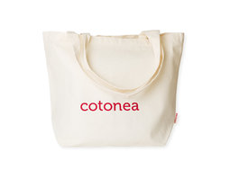 Stofftragetasche aus Bio-Baumwolle in Natur mit Cotonea Logo