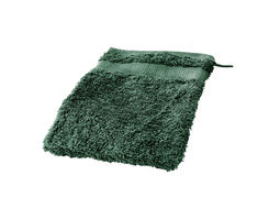 Frottier-Waschhandschuhe aus Bio-Baumwolle von Cotonea in Smaragd