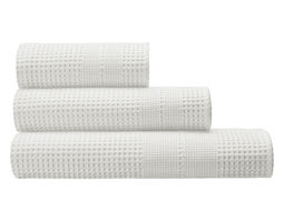 Bio Handtücher Waffelpikee aus Bio-Baumwolle von Cotonea in Weiß verschieden Größen