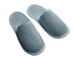 Stoff Slipper aus reiner Bio-Baumwolle Waffelpikee in Karibik Blau von Cotonea