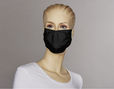 Behelfs-Mund-Nasen-Maske aus Satin in Schwarz Bio-Baumwolle von Cotonea