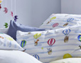 Kissen de Kinderbettwäsche aus Bio-Baumwolle mit bunten Heißluftbalonen 
