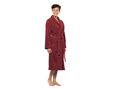 Frottier-Badenmantel getragen von Frau nach dem Duschen in Bordeaux