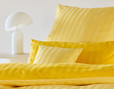 Wendebettwäsche Satin aus Bio-Baumwolle mit Streifenmuster Linea in Sonnengelb und Hellgelb