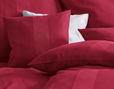 Satin Bettwäsche von Cotonea Kissenbezüge mit Webstreifen in Cerise Rot