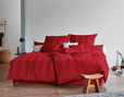 Satin Bettwäsche von Cotonea mit Webstreifen im Schlafzimmer in Rot