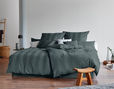 Satin Bettwäsche von Cotonea mit Webstreifen im Schlafzimmer in Tinte